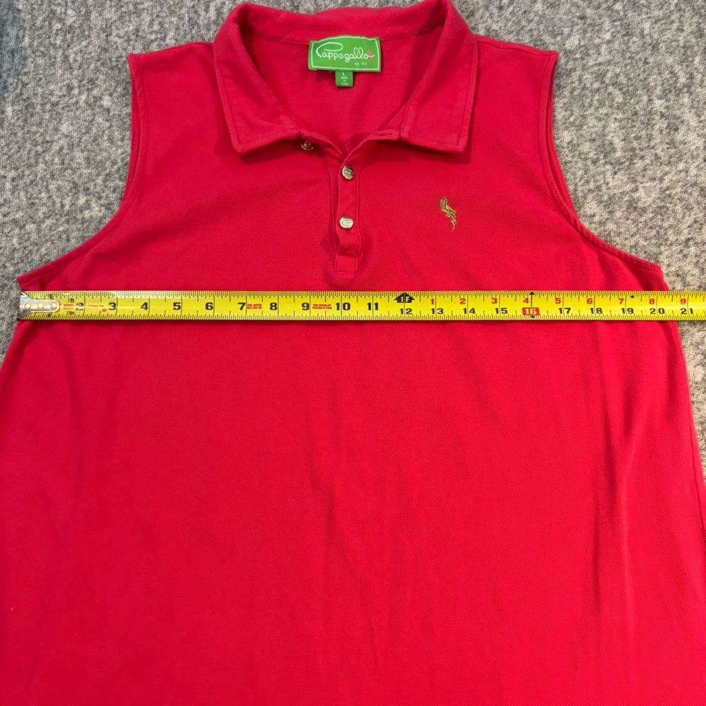 Pappagallo Bright Pink Polo Dress Sleeveless Large Cotton Golf Tennis - Picture 6 of 7